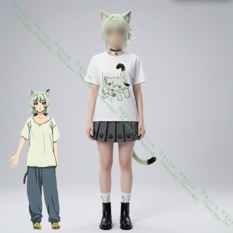 Anime Merchandise T-Shirts - Chainsmoker Cat Yaniko Satou 귀여운 프린트