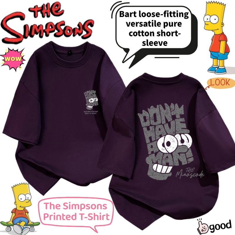 Anime Merchandise T-Shirts - 심슨 가족 바트 만화 여름 루즈핏