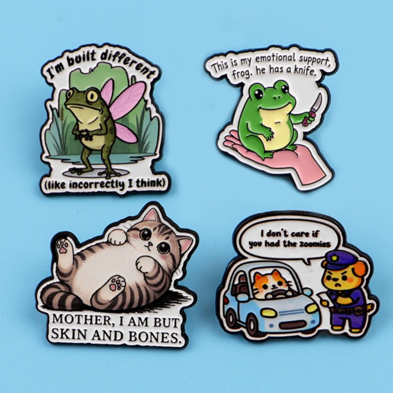 귀여운 개구리 고양이 강아지 만화 캐릭터 에나멜 핀 브 - Enamel Pin Set 리뷰 및 가격